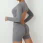 Yoga Zipper Jumpsuits Beauty Long-Sleeved One-Piece Gym Tracksuits