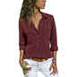 Womens Fashion V Neck Shirts Long Sleeve Tops Pockets Design