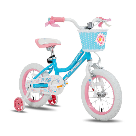 Colorful Girls Bike with Basket & Training Wheels 12 14 16 18 Inch Kids bike