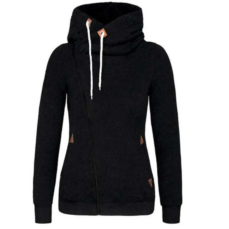 Popular Women's Clothing American Sports Cardigan Side Zipper Hooded Sweatshirt Jacket