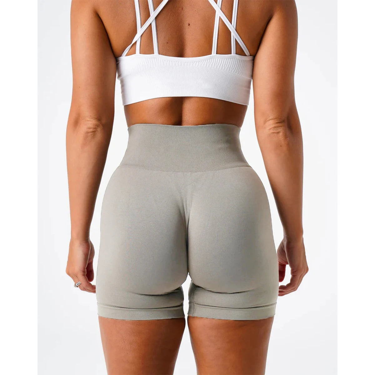 Spandex Solid Seamless Shorts Women  Workout Tights Fitness Yoga Pants