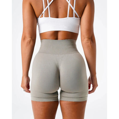 Spandex Solid Seamless Shorts Women  Workout Tights Fitness Yoga Pants