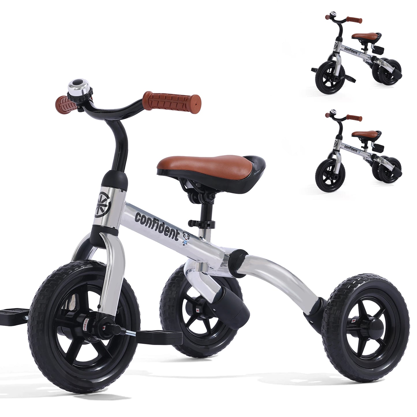 Toddlers Tricycle for 2-5 Years Old Boy & Girl with Detachable Pedal And Training Wheels