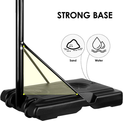 Basketball Hoop with Wheels Height Adjustable 305cm Base Filled with Water and Sand For family fun Outdoor Indoor Use
