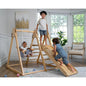 4-in-1 Indoor Play Gym - Jungle Gym Playset with Baby Swing, Ladder,  Climbing Wall - Foldable Wooden Playset