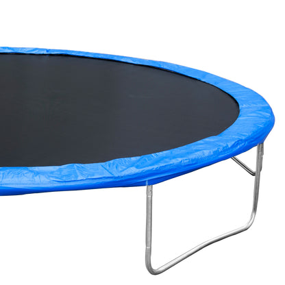 14FT Trampoline With Backboard, Outdoor Pumpkin Trampoline With Enclosure Net And Ladder For Kids Teens & Grown-ups