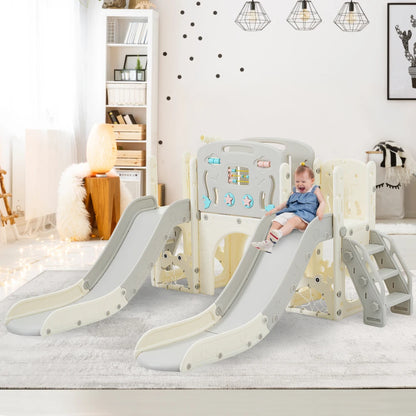 11 in 1 Toddler Slide,  for Ages 1-3 with Basketball Hoop, Playset Structure, Arch Tunnel Telescope