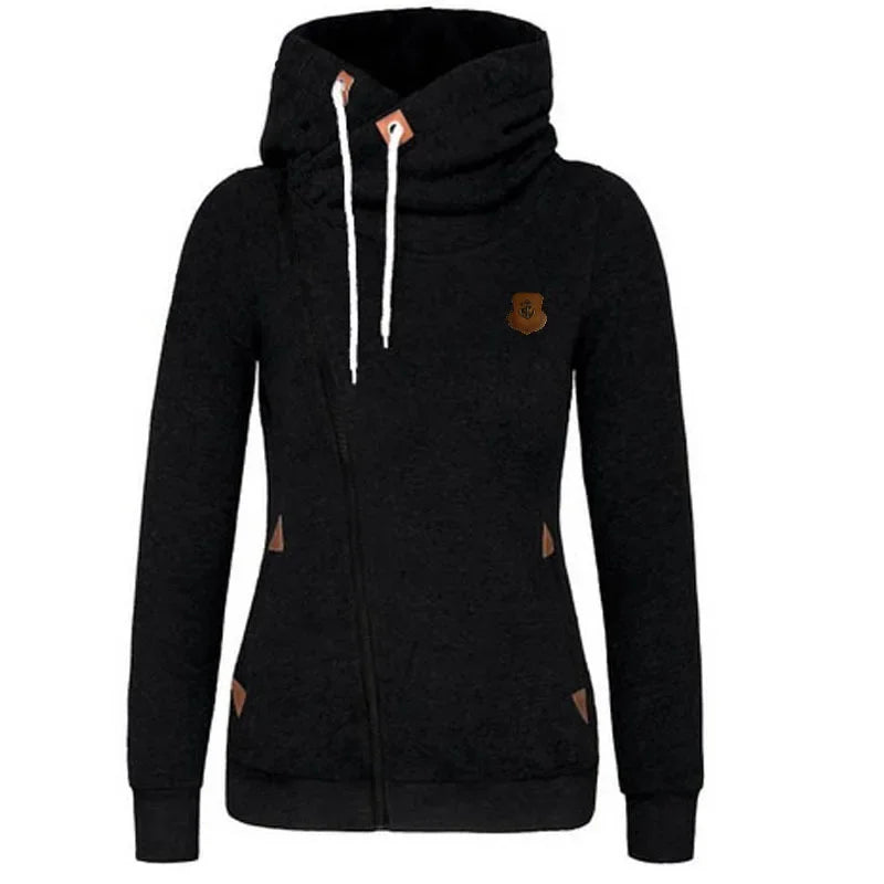 Popular Women's Clothing American Sports Cardigan Side Zipper Hooded Sweatshirt Jacket