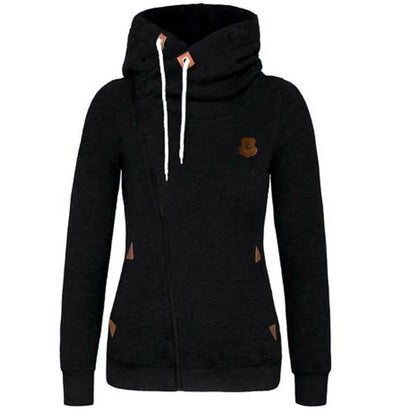 Popular Women's Clothing American Sports Cardigan Side Zipper Hooded Sweatshirt Jacket