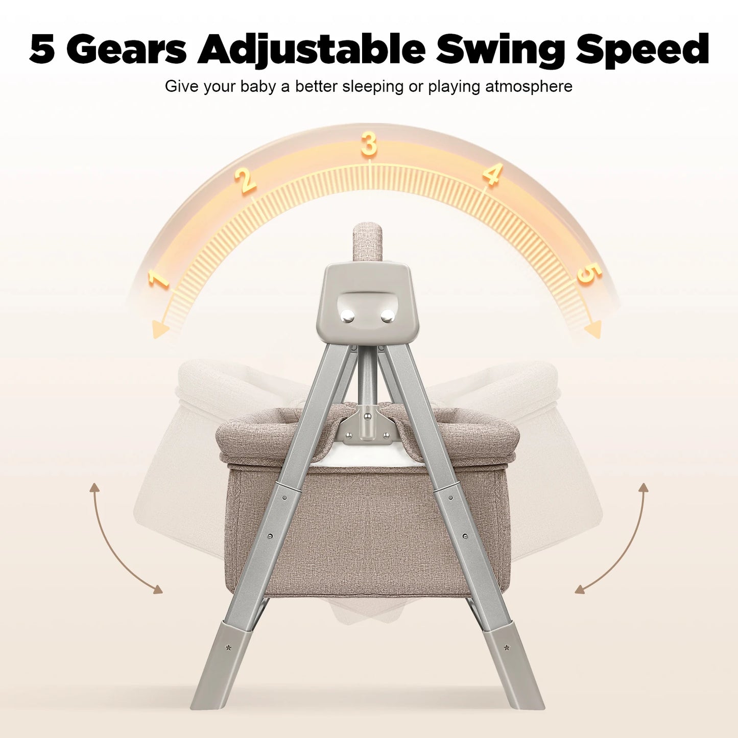 Electric cradle Baby Swing Bed, Automatic Rocking Recliner Crib Basket, Music Remoter Control Sleeping