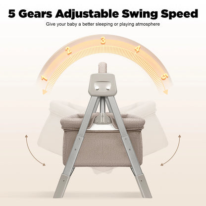 Electric cradle Baby Swing Bed, Automatic Rocking Recliner Crib Basket, Music Remoter Control Sleeping