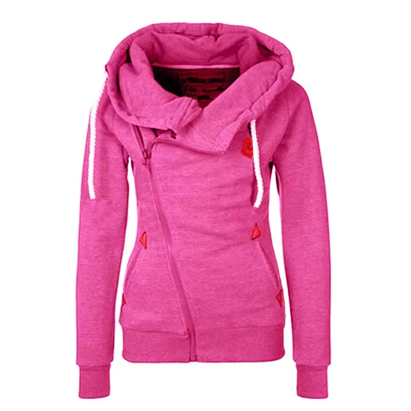 Popular Women's Clothing American Sports Cardigan Side Zipper Hooded Sweatshirt Jacket