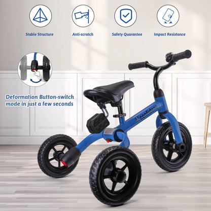 Toddlers Tricycle for 2-5 Years Old Boy & Girl with Detachable Pedal And Training Wheels