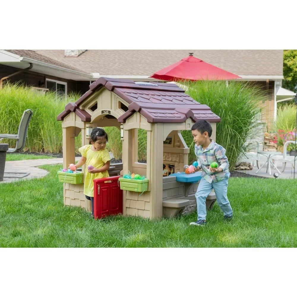 Charming Cottage Kids Playhouse, Indoor and Outdoor Playset, Toddlers 2 yrs+ Easy to Assemble Backyard
