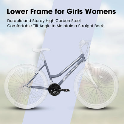Womens 26 Inch Mountain Bike, 21 Speed Outdoor Cycling Bike